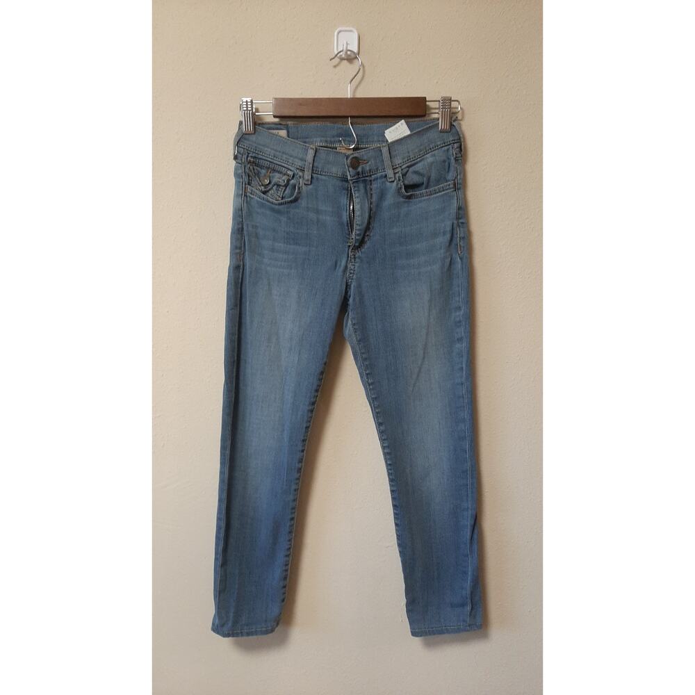 True Religion Women's Halle Mid Rise Super Skinny Jeans Made in USA